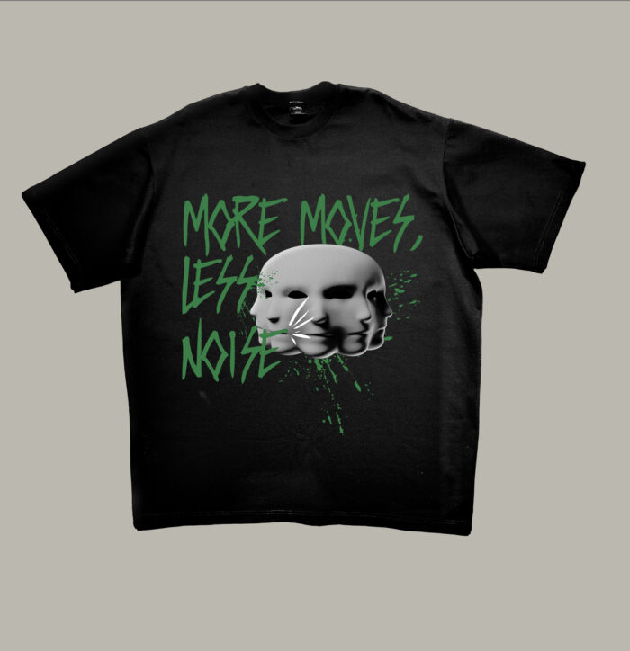 Megas More moves, less noise black tshirt