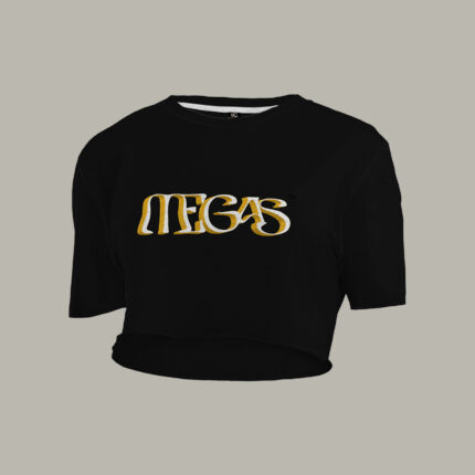 megas essential black crop top