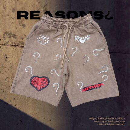 Megas clothing Reasons shorts front