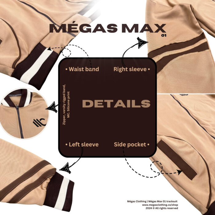 Megas Max 01 tracksuit front of jacket details