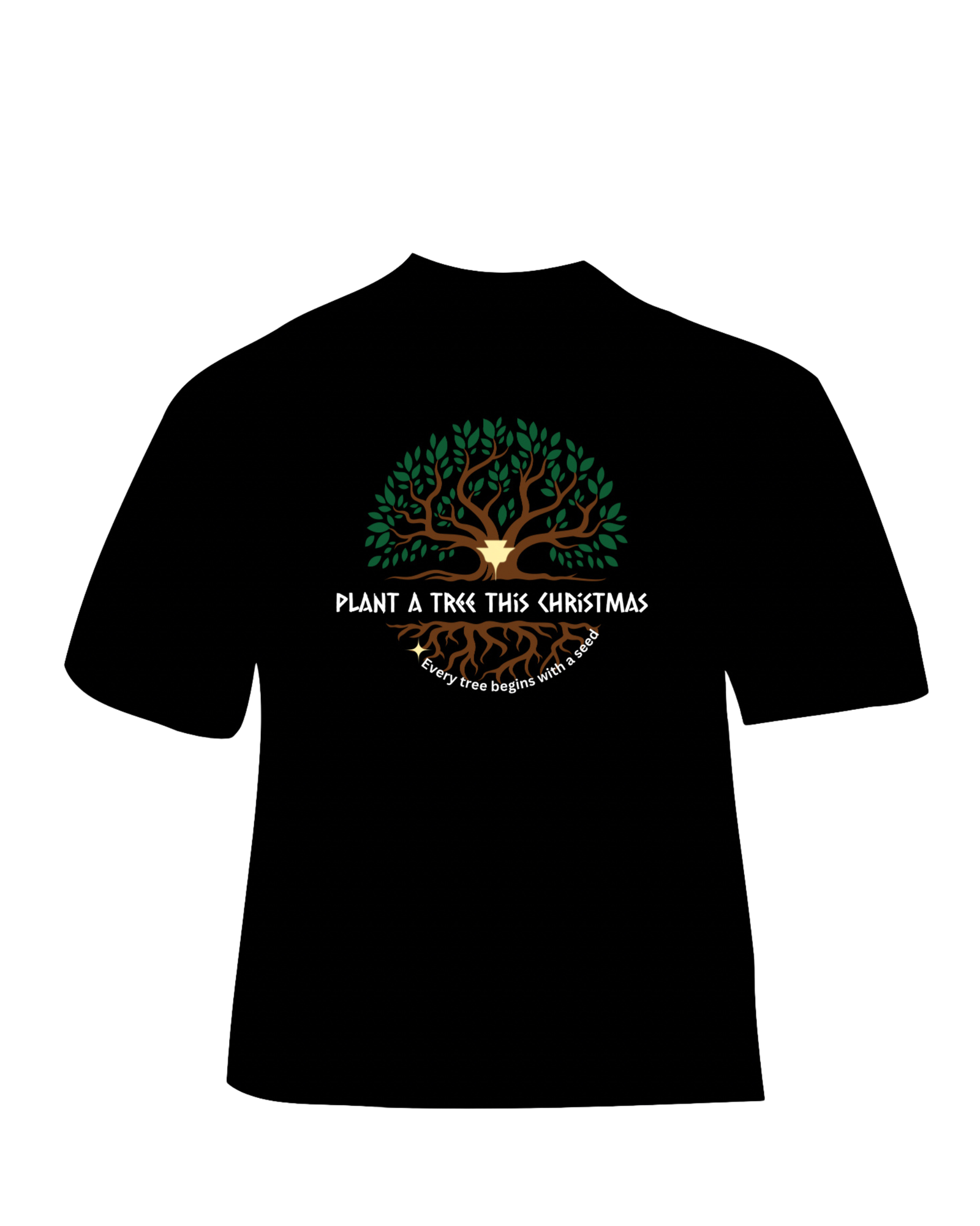 PLANT A TREE THIS CHRISTMAS BY MEGAS CLOTHING CO., CHRISTMAS TSHIRT CAMPAIGN